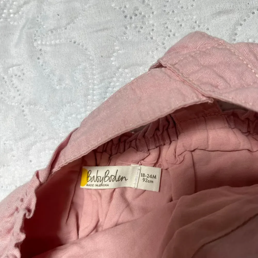 Baby Boden Embroidered Linen Blend Bubble Romper 18-24m